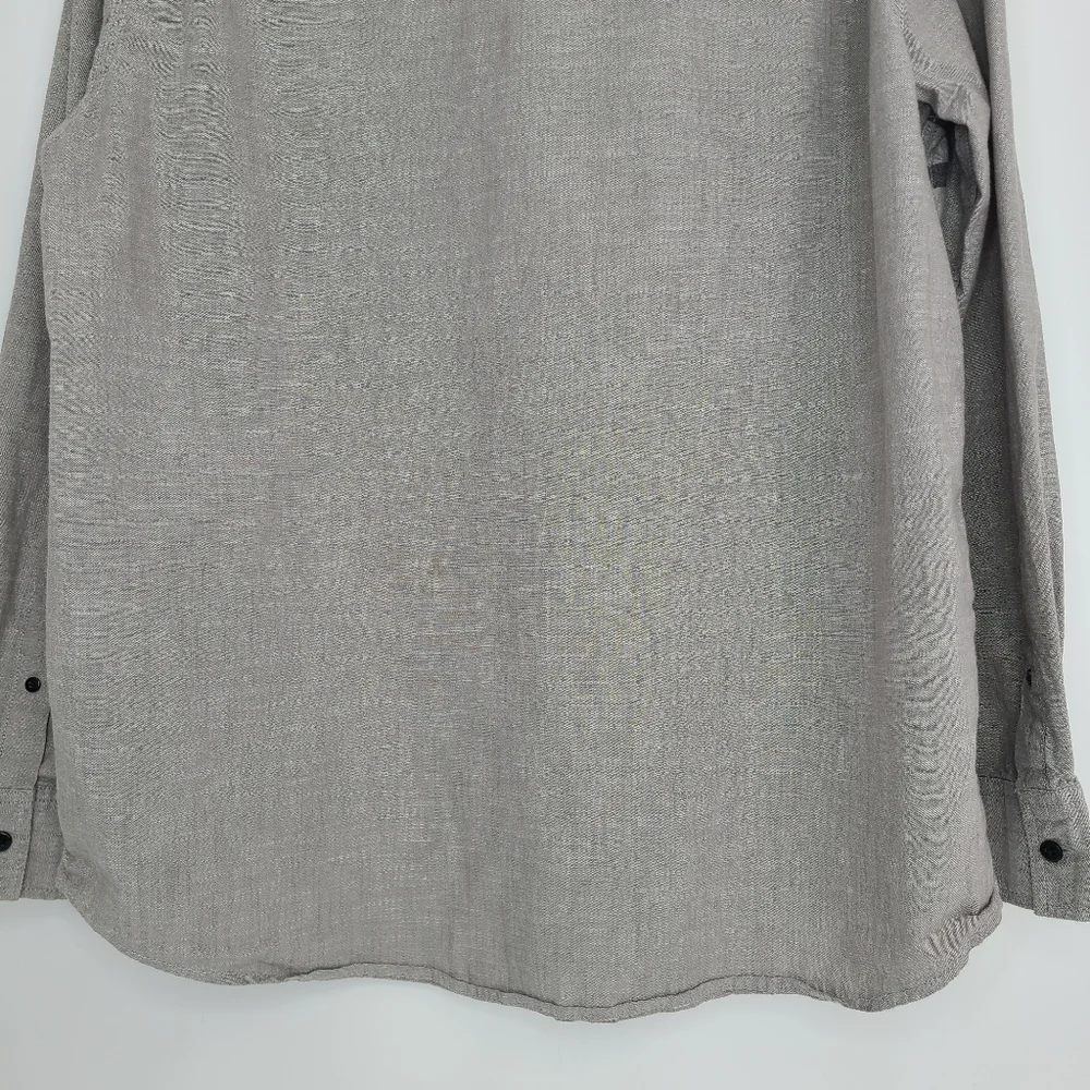 American Rag Shirt Collar Long Sleeve Button-Down Gray Black Stripes X-Large_6